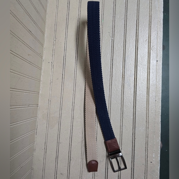 Tommy Bahama Mens Navy and Beige Braided Belt 32 - 36 - Picture 12 of 12